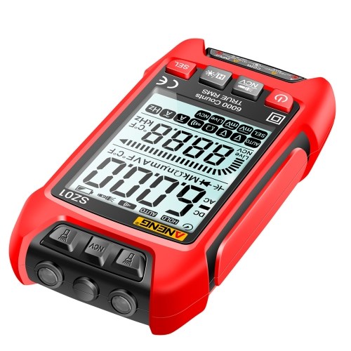 ANENG SZ01 Smart Digital Multimeter 6000 Counts Auto Range True RMS NCV Universal Meter Handheld Multifunctional Tester Voltmeter Ammeter with Backlight Flashlight AC/DC Voltage & Current Resistance Frequency Measurement 