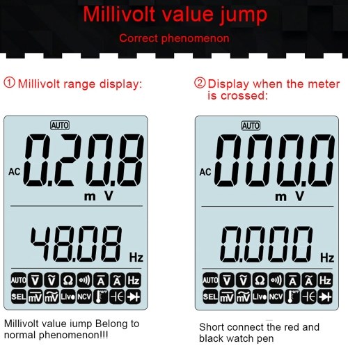 Digital Multimeter LCD Backlight Display Handheld Multimeter Professional True RMS Voltage Resistance Frequency Tester 