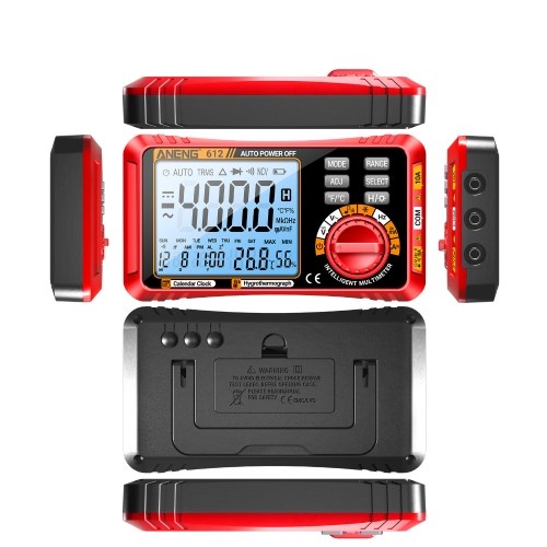 ANENG 612 Smart 3 in 1 Digital Multimeter Perpetual Calendar Temperature and Humidity Ammeter Voltmeter 4000 Count Professional Measurement Multimeter Test Tools 