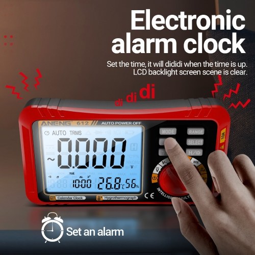 ANENG 612 Smart 3 in 1 Digital Multimeter Perpetual Calendar Temperature and Humidity Ammeter Voltmeter 4000 Count Professional Measurement Multimeter Test Tools 