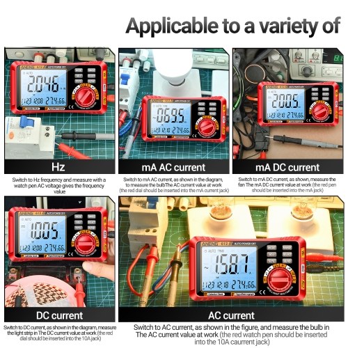 ANENG 612 Smart 3 in 1 Digital Multimeter Perpetual Calendar Temperature and Humidity Ammeter Voltmeter 4000 Count Professional Measurement Multimeter Test Tools 