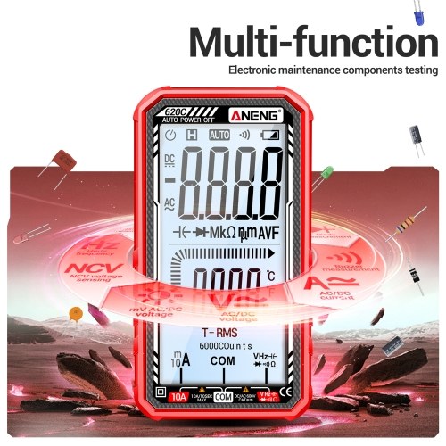 ANENG 620C Digital Multimeter 6000 Counts Transistor Testers True RMS Auto Electrical Capacitance Meter AC/DC Ammeter Voltmeter 