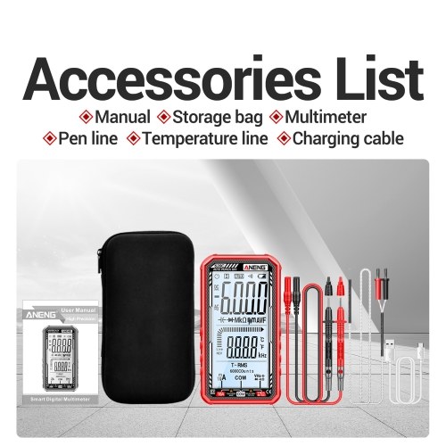ANENG 620C Digital Multimeter 6000 Counts Transistor Testers True RMS Auto Electrical Capacitance Meter AC/DC Ammeter Voltmeter 
