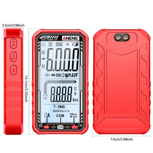 ANENG 620C Digital Multimeter 6000 Counts Transistor Testers True RMS Auto Electrical Capacitance Meter AC/DC Ammeter Voltmeter 