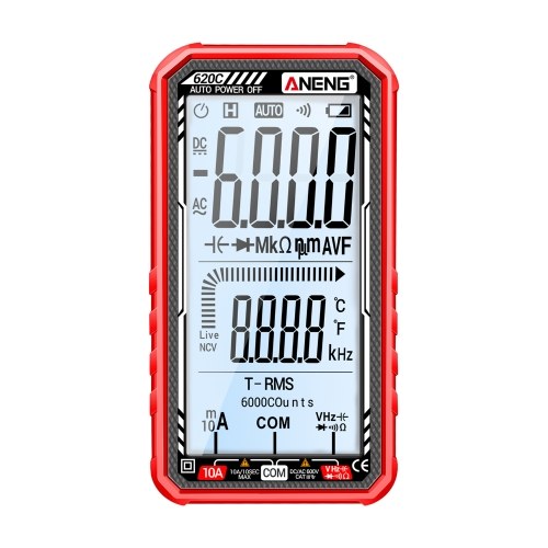 ANENG 620C Digital Multimeter 6000 Counts Transistor Testers True RMS Auto Electrical Capacitance Meter AC/DC Ammeter Voltmeter 