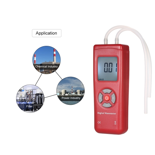 

Professional Hand-held LCD Digital Dual-port Manometer Differential Air Pressure Gauges Tester with 11 Units of Measurement/±13.78kPa/±2psi