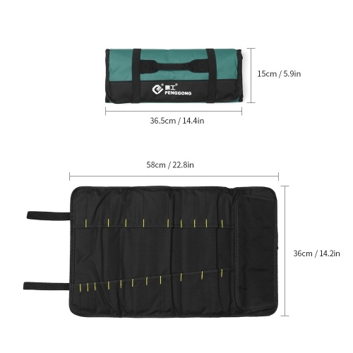 PENGGONG Portautensili Rolling Bag Organizer Oxford Canvas Chisel Pouch