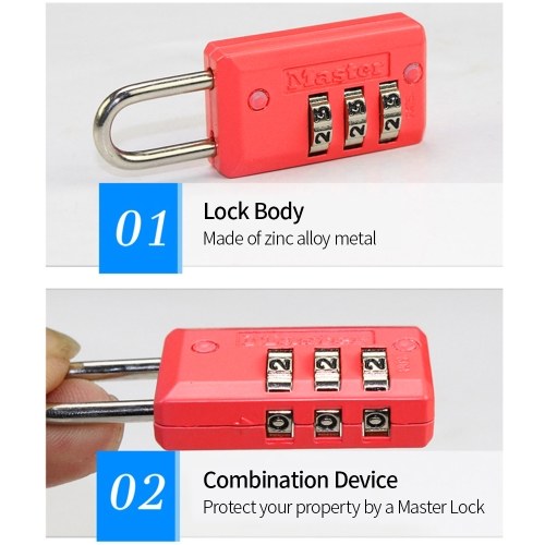 

Master Lock Combination Padlock Small Padlock Set Your Own Combination Luggage Backpack Lock Storage Units Lock