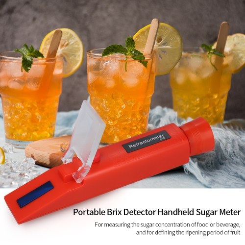 

Sugar Meter Refractometer Portable Brix Detector Handheld Sugar Meter ATC Refractometer Sugar Concentration Detector Sugar Solution Content Test Tool Saccharometer 58-90% Brix Scale Range