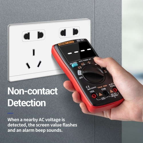 ANENG AN113D Digital Multimeter Electrical Meter 6000 Counts DC/AC Current Voltage Tester Meters True RMS Auto Ranging LCD Display Temperature Measurement 