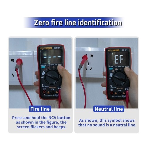 ANENG AN113D Digital Multimeter Electrical Meter 6000 Counts DC/AC Current Voltage Tester Meters True RMS Auto Ranging LCD Display Temperature Measurement 