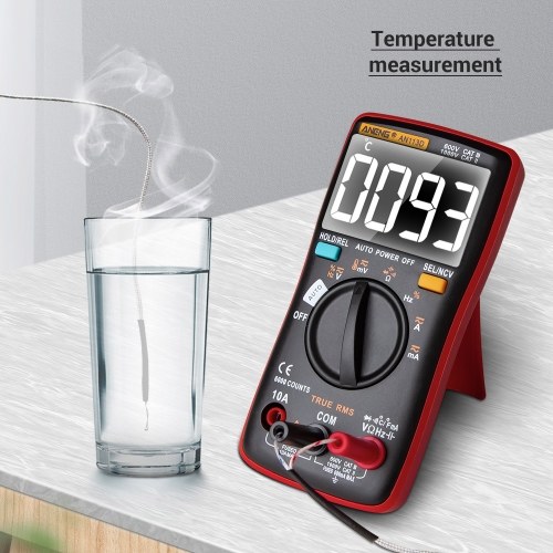 ANENG AN113D Digital Multimeter Electrical Meter 6000 Counts DC/AC Current Voltage Tester Meters True RMS Auto Ranging LCD Display Temperature Measurement 