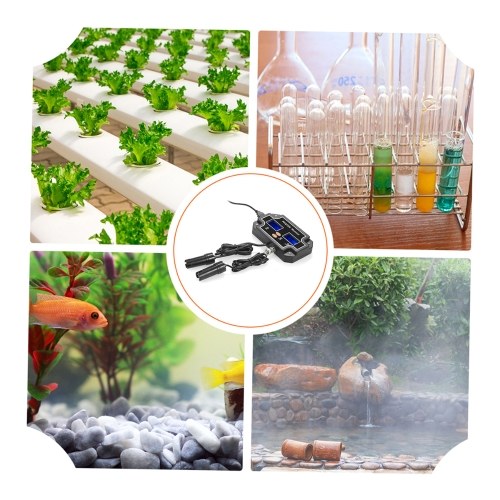 

2 in 1 Water Quality Tester pH/TDS Meter Waterproof Double Display Tester Black US Plug PH/TDS-2683