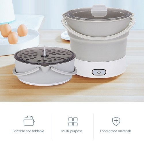 

800ml Electric Kettle Silicone Foldable Portable Travel Camping Water Heating Boiler Tea Pot Heaters