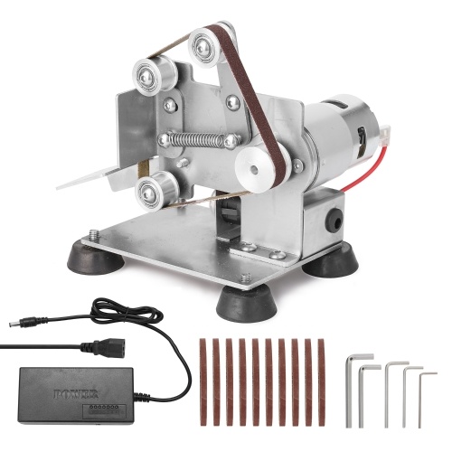 Multifunctional Professional Grinder Mini Portable Electric Belt Sander DIY Polishing Grinding Machine Cutter Edges Sharpener with Foot Pads