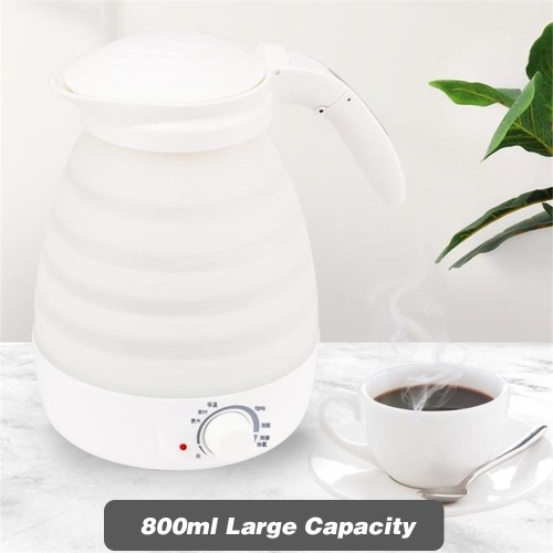 

Portable Travel Electric Kettle with Temperature Control Collapsible Water Boiler and Warmer with 0.8 Litre Capacity 600W Cordless Silicone Hot Water Kettle for Tea Coffee