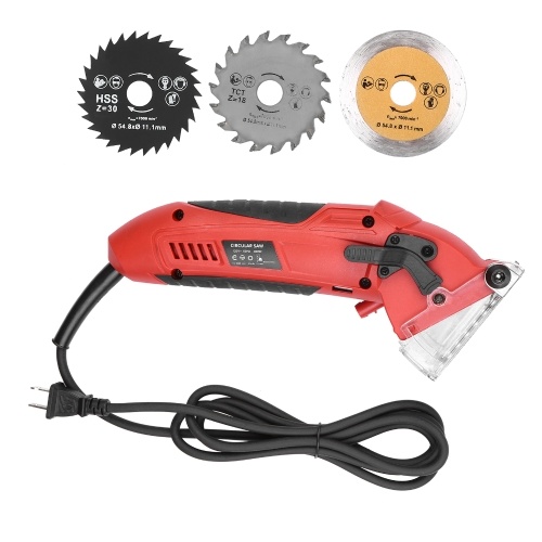 

Mini Circular Saw 400W 3400RPM Comapct Circular Saw Tile Saw with 3 Saw Blades and Vacuum Adapter Multifunctional Electric Saw DIY Power Tool Cut Wood Metal Drywall Tile and Plastic