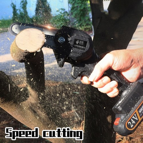 

24V Lithium Battery Portable Electric Pruning Saw Rechargeable Small Electric Saws Woodworking One-handed Electric Saw Garden Logging Mini Brushed Electric Chain Saw
