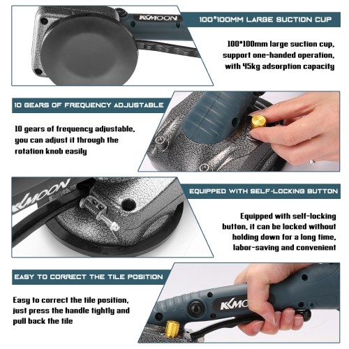 

10-150Hz Tile Tiling Machine Wall Floor Tiles Laying Vibrating Tool with 100*100mm Suction Cup