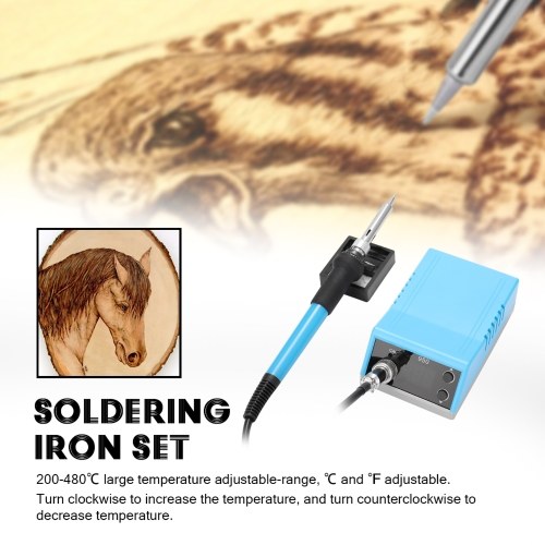 

60W Digital Temperature Adjustable Soldering Iron Station Wleding Pen Set with Stand and 5 Replacement Tips