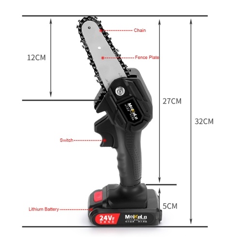 

Handheld Electric Chain Saw Mini Portable Pruning Shears Chainsaw Rechargeable Cordless Cutter for Tree Branch Wood Cutting