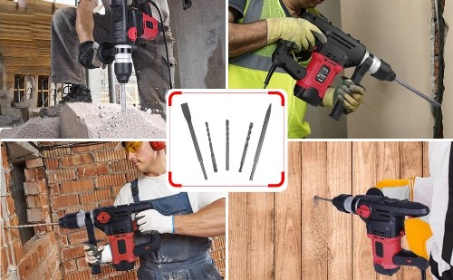 Meterk 1500w 880rpm BMC+5PCDRILL HAMMER DRILL
