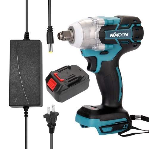 18V Cordless Impact Wrench Screw Driver Brushless Motor High Torque Electric Wrench with Battery and Charge Device