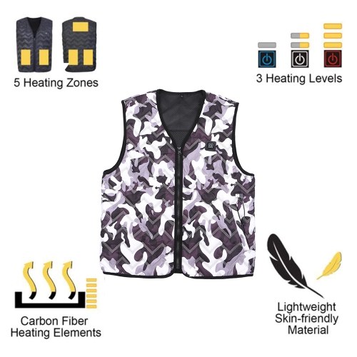 

Heated Vest Rechargeable Intelligent Thermostat Vest V Collar Neck Waterproof Washable Auto Regulate Heated Winter Vest Unisex