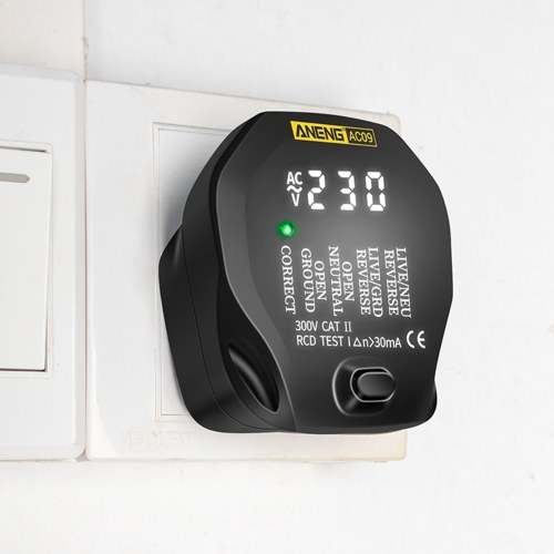 

Smart Socket Tester Household Electricity Safety Testing Circuit Polarity Detector Wall Plug Breaker Finder Digital Socket Outlet Tester Leakage Test for Home Appliance Testing