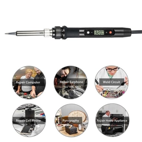 

80W Professional LCD Digital Temperature Adjustable Electric Soldering Iron Tool Lead-free Mini Soldering Station