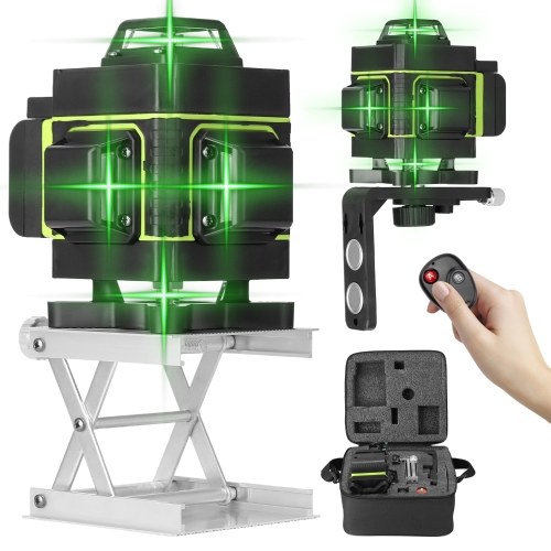 Multifunctional 16 Lines Laser Level 3° Self-leveling Function Leveling Tool Omnidirectional Ground and Wall Sticker with Vertical Horizontal Oblique Line