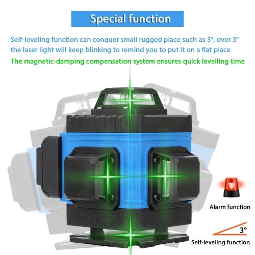 

Multifunctional 16 Lines Level Tool Vertical Horizontal Crossline APP Remote Control with Self-leveling Function