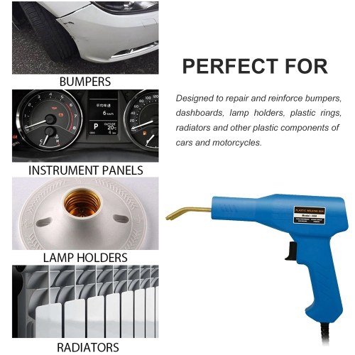 

50W Hot Stapler Plastic Welding Machine Car Bumper Repair Kit Welding Torch Automobile Repairing Machine Welder Gun 110V US Plug Blue