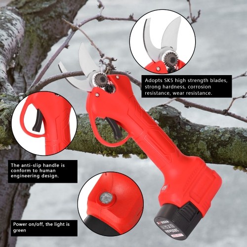 

16.8V 500W Cordless Pruner 25mm Electric Pruning Shear Efficient Fruit Tree Bonsai Pruning Branches Cutter Landscaping Tool