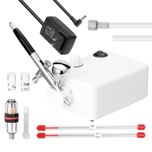 Multi-purpose Professional 0.3mm Airbrush Non-oil Type 30PSI Air Compressor Set for Model Making Art Painting