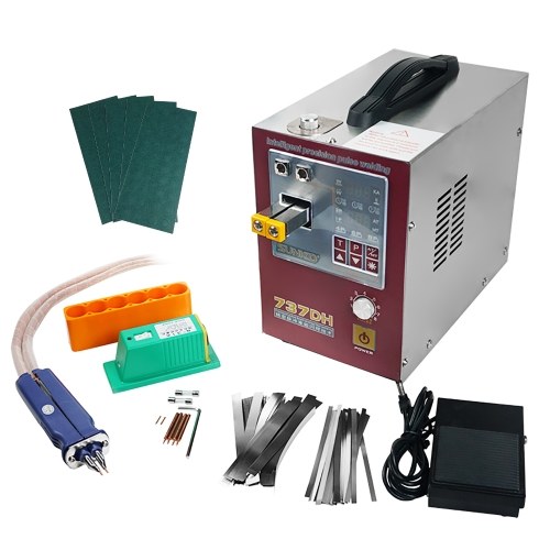 KKmoon Spot Welder Battery Welding Equipment with Mobile Welding Pen Foot Pedal Controlled or Automatic Induction Time-Lapse Spot Welding Function Intelligent Precision Pulse Welding Machine (737DH)