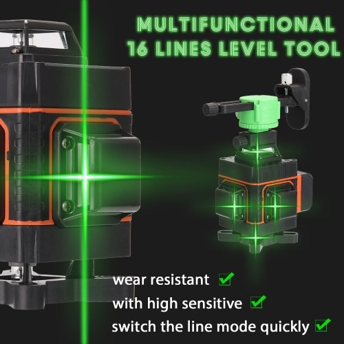 

KKmoon Multifunctional 16 Lines Laser Level Tool Vertical Horizontal Lines with 3° Self-leveling Function