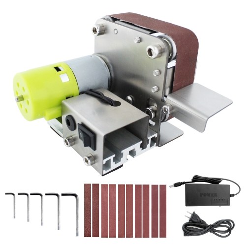 

Mini Belt Sander Electric Sanding Polishing Grinding Machine 7 Variable Speed with 10 Sanding Belts for Polishing Wood Acrylic Metal