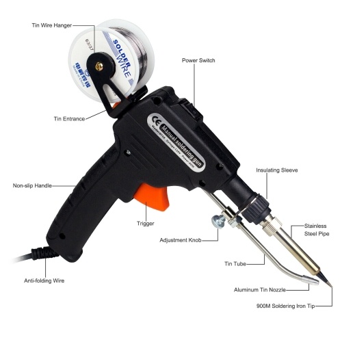 

60W Automatic Soldering Iron Kit Home Use Electronic One Hand Operation Soldering Machine Tool for Welding Circuit Board Appliance Repair