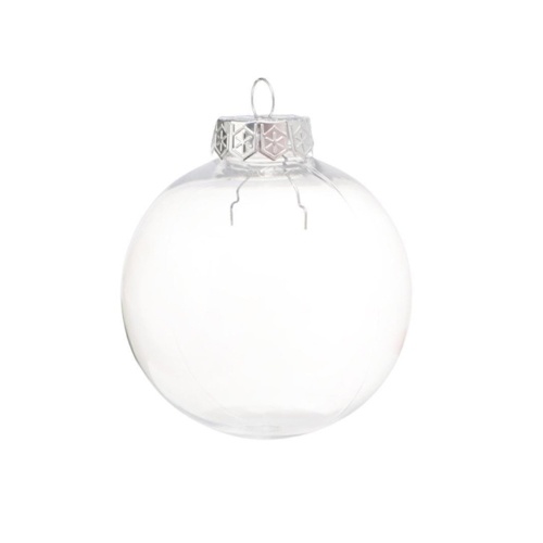 

Christmas Ornaments Clear Ball 6cm/ 2.36in Plastic Transparent Decoration Ball DIY Fillable Baubles for Wedding Party Festivals