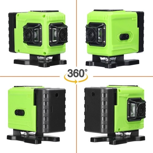

Multifunctional 12 Lines Green Light Laser Level 3° Self-leveling Machine Rechargeable Lithium Battery Leveling Tool Omnidirectional Ground Wall Sticker
