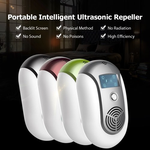 Plug-in Ultrasonic Pest Repellent Portable Electric Mosquito Rat Repeller with Constant or Variable Frequency Flashing Light Ultrasonic Mouse Pest Control Bat Cockroach Fly Ant Gecko Spider Repellents