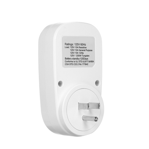 

Digital Timer Switch Socket with LCD Display Plug-in Programmable Time Controller Intelligent Electronic Timing Socket 100~125V