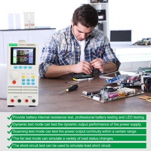 

East Tester ET5420A+ Dual-channel DC Programmable Electronic Load Tester 2.8-inch TFT LCD Screen 150V 20A*2 200W*2