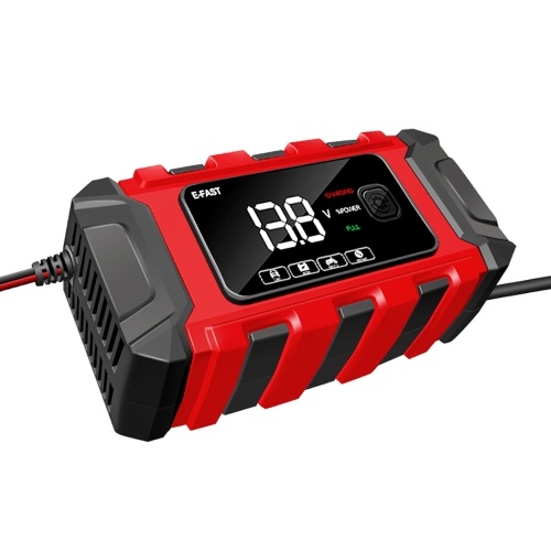 E-FAST Car Battery Chargers 12V/6A Full Automatic Battery Chargers Maintainer Portable Trickle Chargers Battery Desulfator for Car Motorcycle Leadacid Battery 