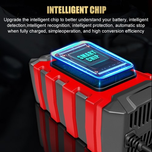 E-FAST Car Battery Chargers 12V/6A Full Automatic Battery Chargers Maintainer Portable Trickle Chargers Battery Desulfator for Car Motorcycle Leadacid Battery 