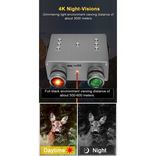 4K Digital Infrared Night-Visions 600M Full-Dark Viewing Day Night Use with 3.0Inch IPS Screen Support 8X Digital Zoom 