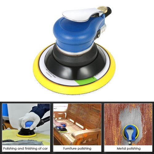 

Multifunction 6" 10000RPM Pneumatic Palm Random Orbital Sander Polisher Air Powered Orbit Polisher Dual Action Polishing Grinding Sanding Waxing Tools with Vacuuming Bag