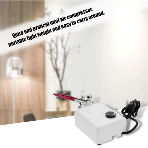 

Dual Action Airbrush Air Compressor Kit Air Pump for Art Painting Tattoo Craft Cake Spray Pen Tool Set