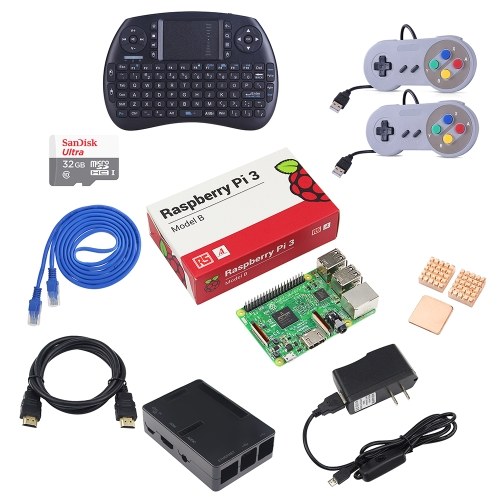 Kit d'accessoires pour console de jeu Raspberry Pi 3 1 Go, modèle B